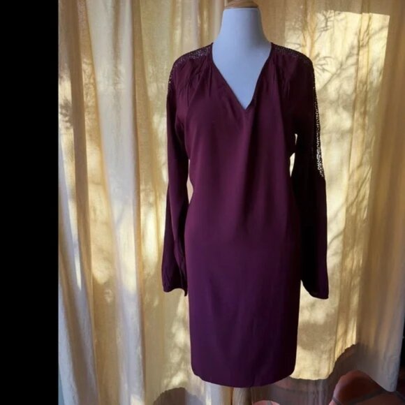 Old Navy Red Sheath Dress with Bishop Sleeves - Picture 1 of 6